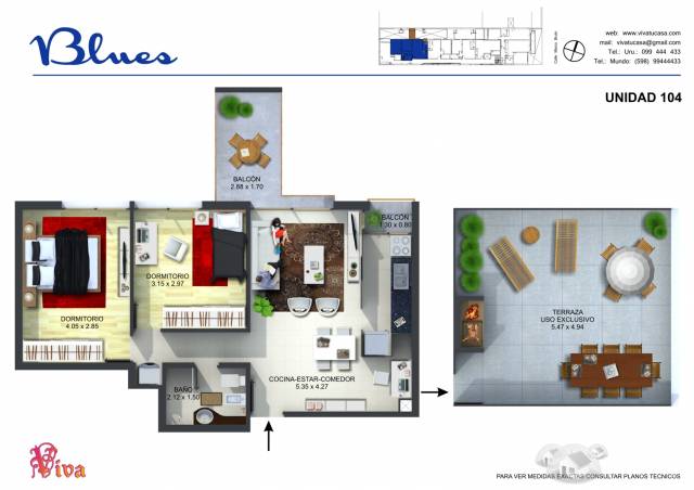 Alquilo apartamento a estrenar de 1 y 2 dormitorios muy buena ubicación terraza uso excl c parrillero bajos gastos - 1