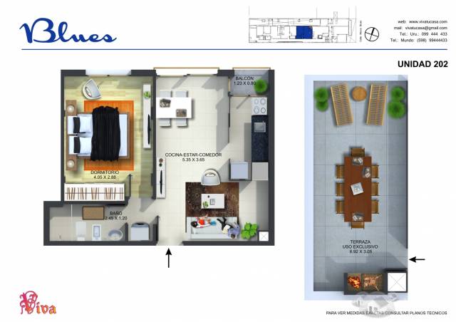 Alquilo apartamento a estrenar de 1 y 2 dormitorios muy buena ubicación terraza uso excl c parrillero bajos gastos - 2