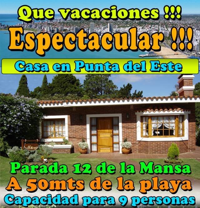 Casa Punta Del Este Alquilo 9 Personas Y Mascota A 50mts Mar - 1